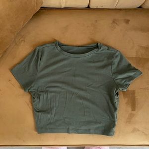 Green Crop Top Tshirt Size S Wild Fable